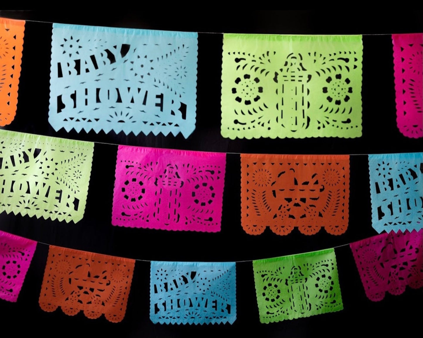 Baby Shower Papel Picado Banners - Fiesta Baby Shower decorations Mexican fiesta