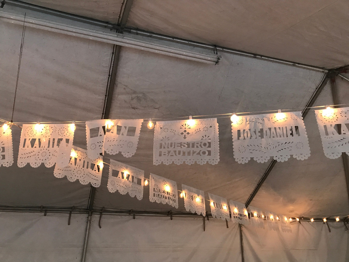 CUSTOM Baptism or Twins Sibling baptism Nuestro Bautizo Baptism Papel Picado, Our baptism, decoration, cross, garland