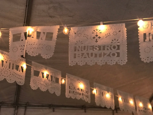 Nuestro Bautizo - Papel Picado - PERSONALIZED