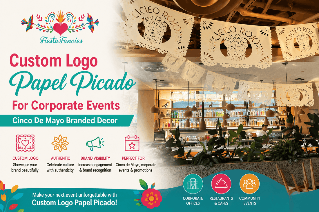 Custom Logo Papel Picado For Corporate Events: Cinco De Mayo Branded Decor