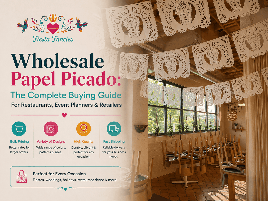Wholesale papel picado banners for restaurants, events, and retail displays