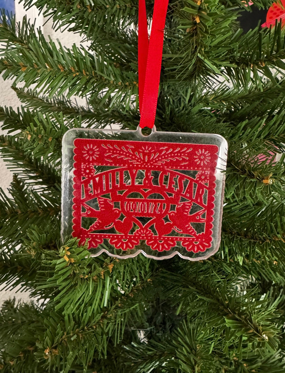 Custom Mini Papel Picado Acrylic Ornament