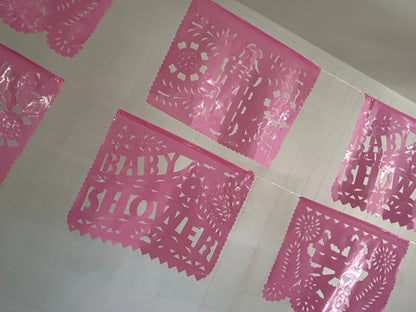 Sky Blue Baby Shower Papel Picado Fiesta Fancies
