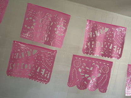 Sky Blue Baby Shower Papel Picado Fiesta Fancies