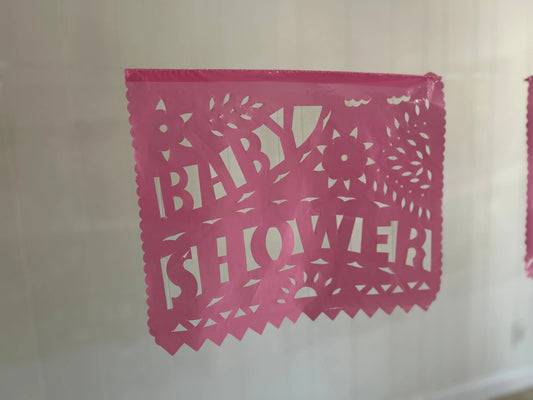 Pink Baby Shower Papel Picado