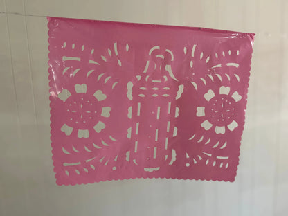 White Baby Shower Papel Picado Fiesta Fancies