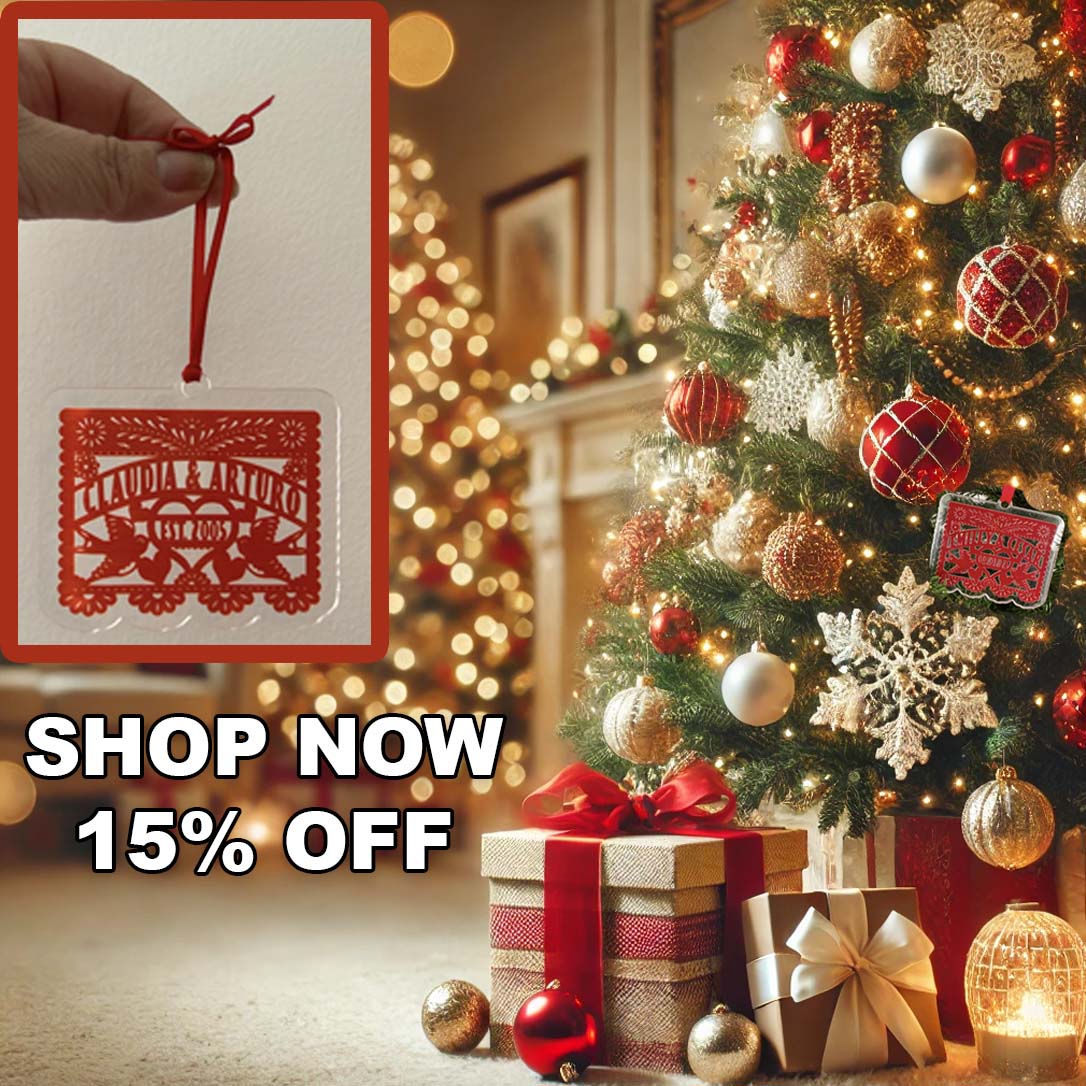 Custom Mini Papel Picado Acrylic Ornament