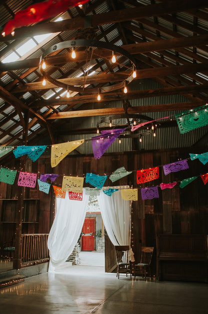 GOLD METALLIC - Wedding Amor Papel Picado Garlands - Mexican Fiesta decorations celebrating Love