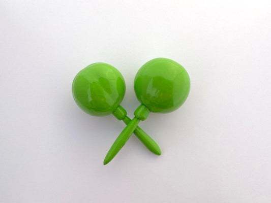 Maracas (750 maracas) half white / half lime green pantone 361