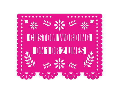 5 Pack - Papel Picado - with your CUSTOM WORDING - Alternating with Dia de Los Muertos