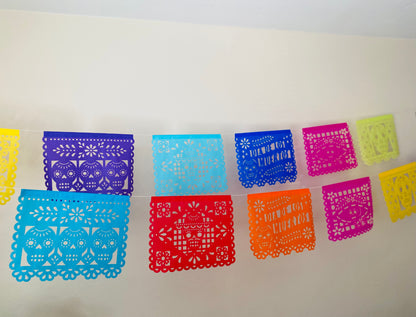 5 Pack - Papel Picado - with your CUSTOM WORDING - Alternating with Dia de Los Muertos