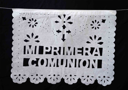 Mi Primera Comunion - My 1st Communion in Spanish - Catholic Religious Papel Picado