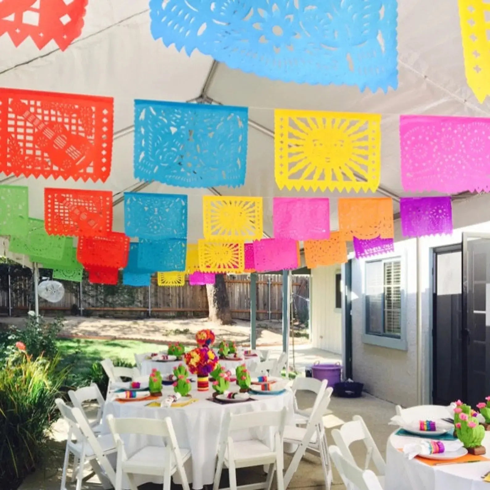 All Occasion-Papel Picado-White Fiesta Fancies