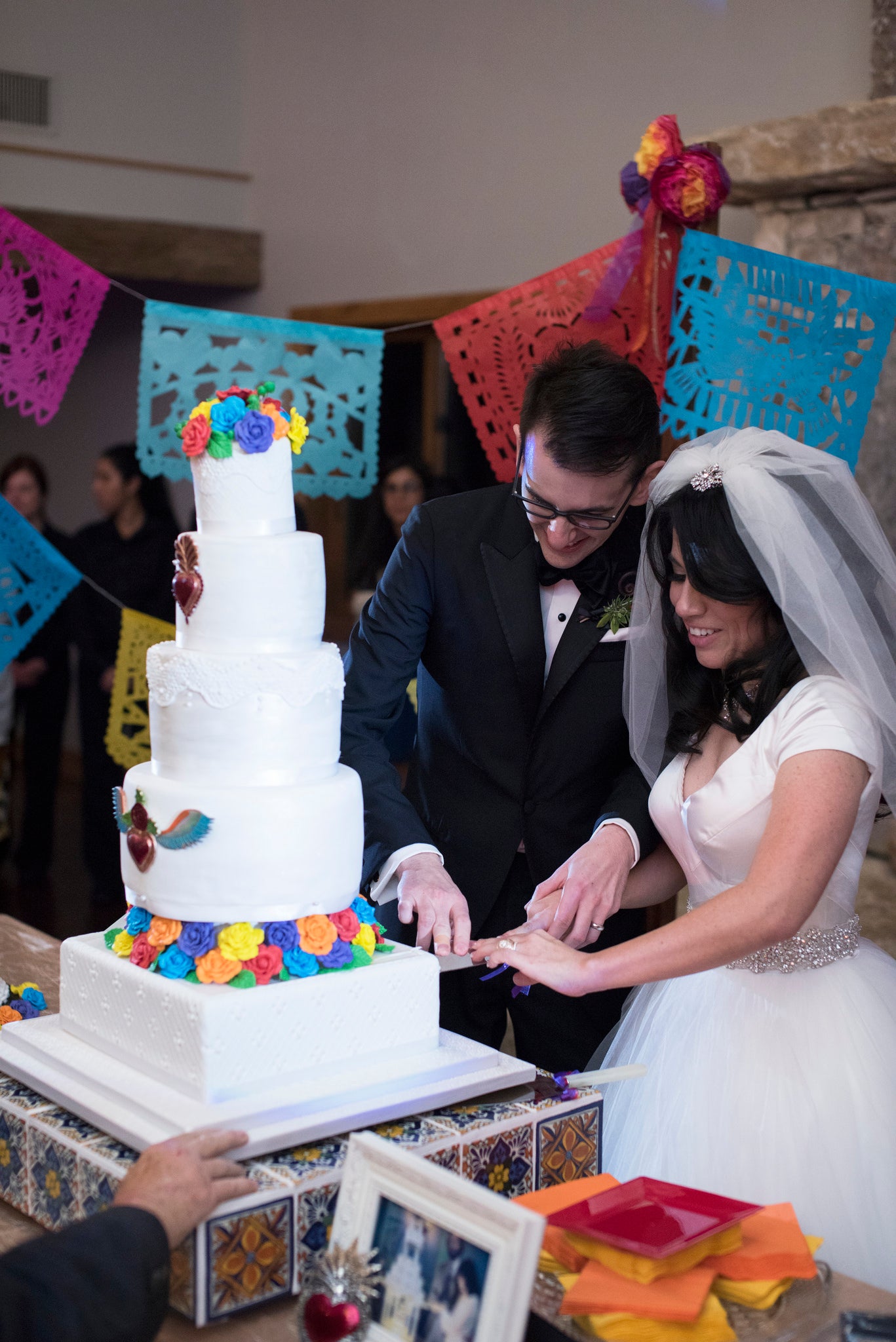 Wedding Amor Papel Picado Garlands - Mexican Fiesta decorations celebrating Love