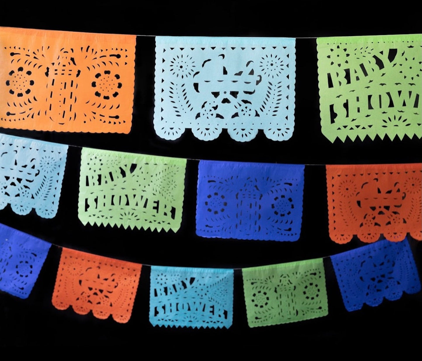 Baby Shower Papel Picado Banners - Fiesta Baby Shower decorations Mexican fiesta