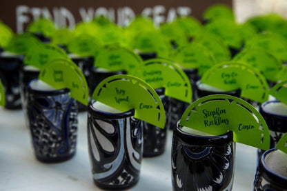 Custom Lime shaped (With NAMES and TABLE NUMBERS) for shot glasses Wedding birthday thank you tags tequila tags laser cut place cards tags