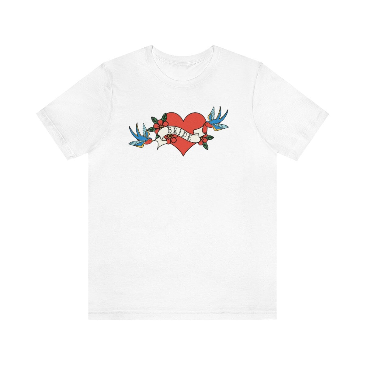 Bride Or YOUR NAME Valentine's day Shirt Heart Tattoo Swallow love bird  t shirt Unique Valentines day gift personalized name