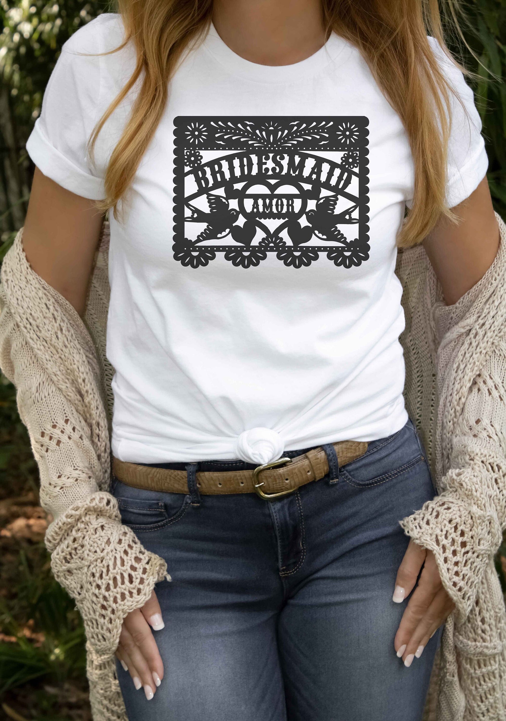 Bridesmaid Papel Picado Wedding in Mexico Mexican folk art Bridal Shower  Unisex Jersey Short Sleeve Tee Shirt Bachelorette t-shirt gift