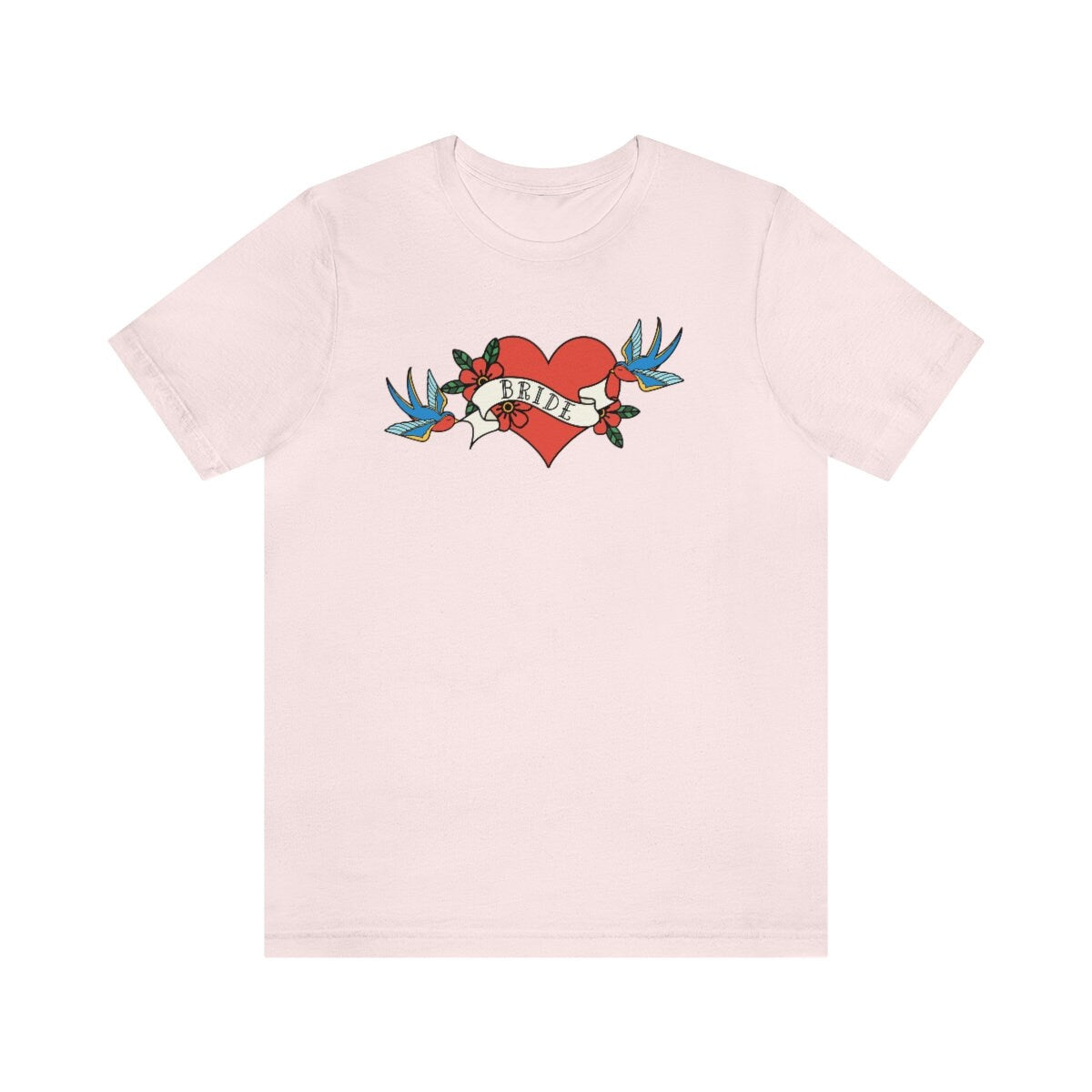 Bride Or YOUR NAME Valentine's day Shirt Heart Tattoo Swallow love bird  t shirt Unique Valentines day gift personalized name
