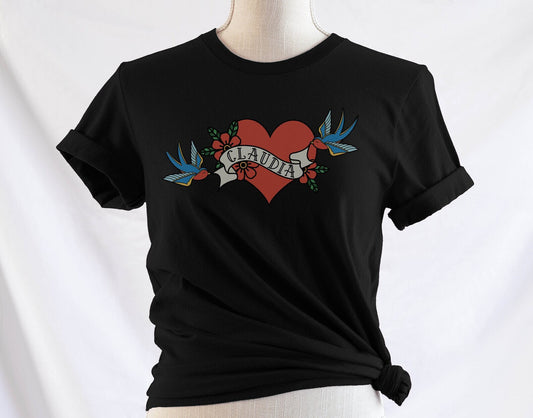 Tattoo Heart-T-Shirt-PERSONALIZED