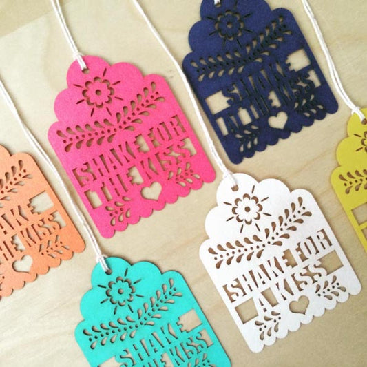Laser Cut Party Favor tags Shake For a Kiss Wedding gift tags